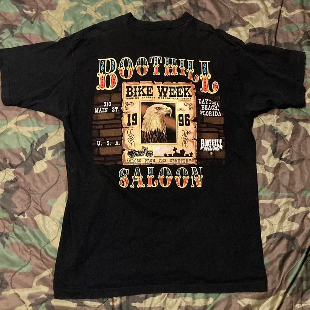 Vintage 1996 boothill saloon bike‎ week single stitch eagle tee size XL